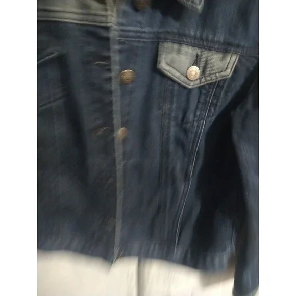 Buffalo David Bitton Embroidered Floral Denim Jacket Md Boho Cottage Core... - Picture 4 of 10